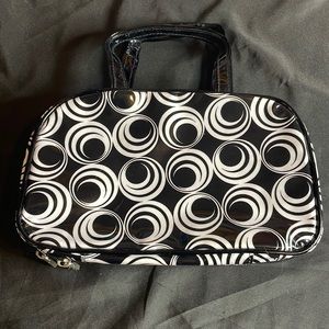 Scunci Makeup Cosmetic Bag, Black/White Pattern